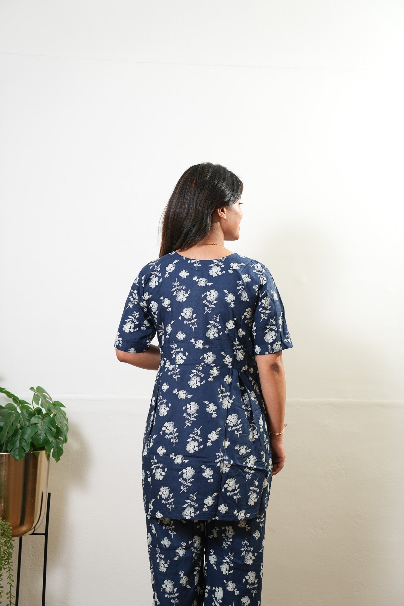 Midnight blue button down lounge sleep wear