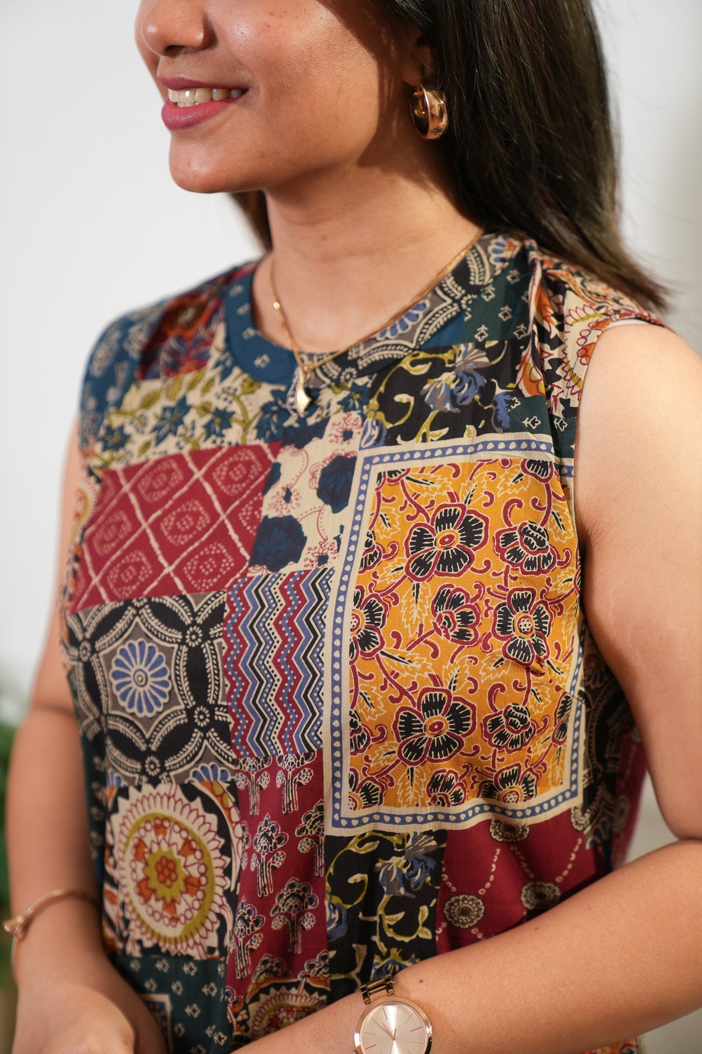 Multicoloured cotton co-ords set (attached sleeves)