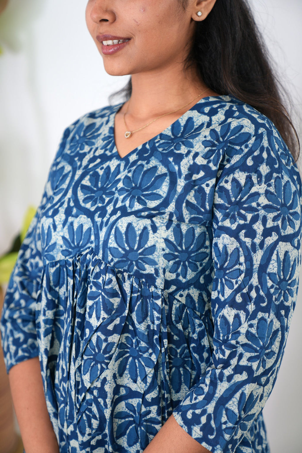 Indigo floral cotton comfies