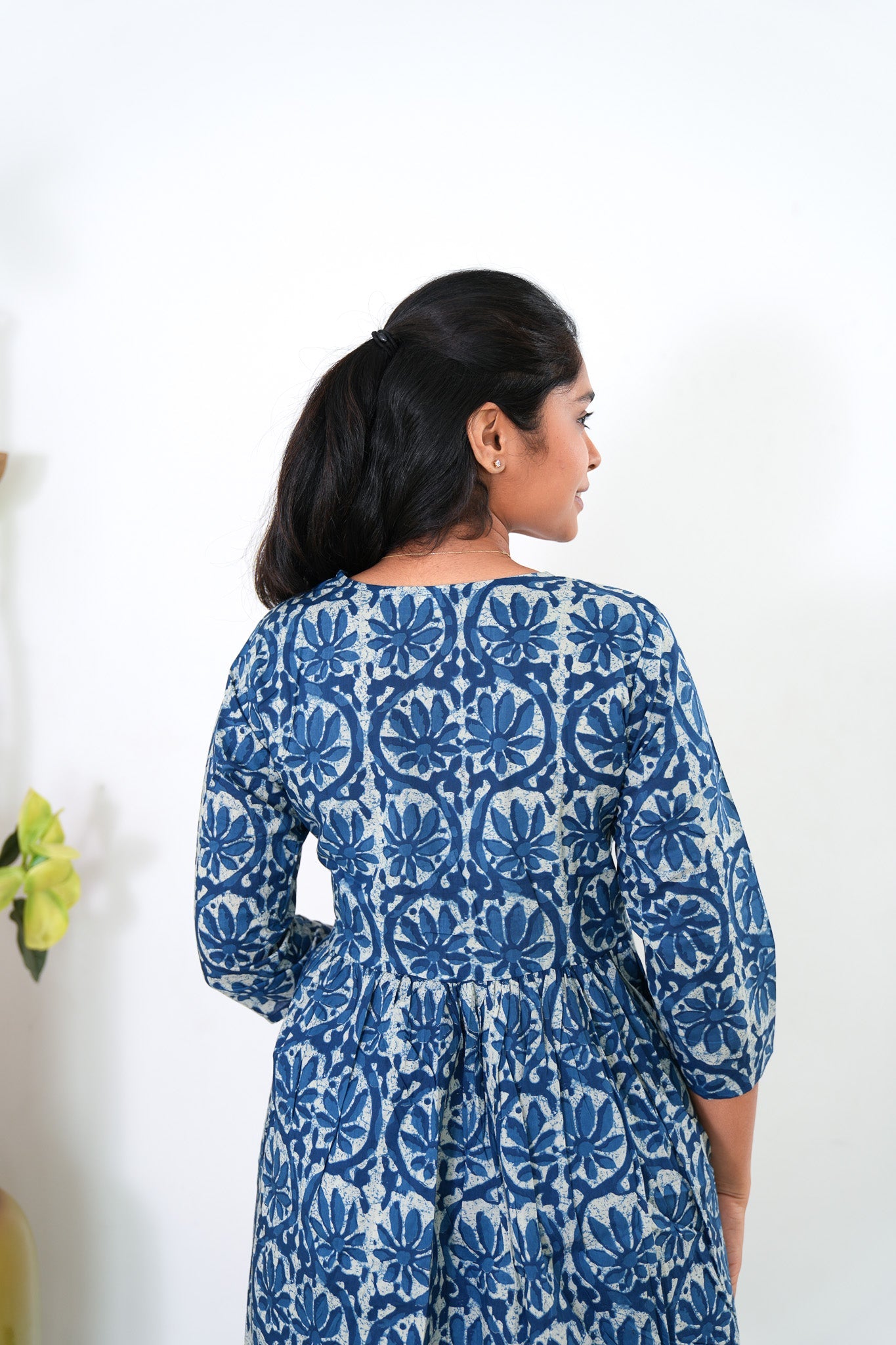 Indigo floral cotton comfies