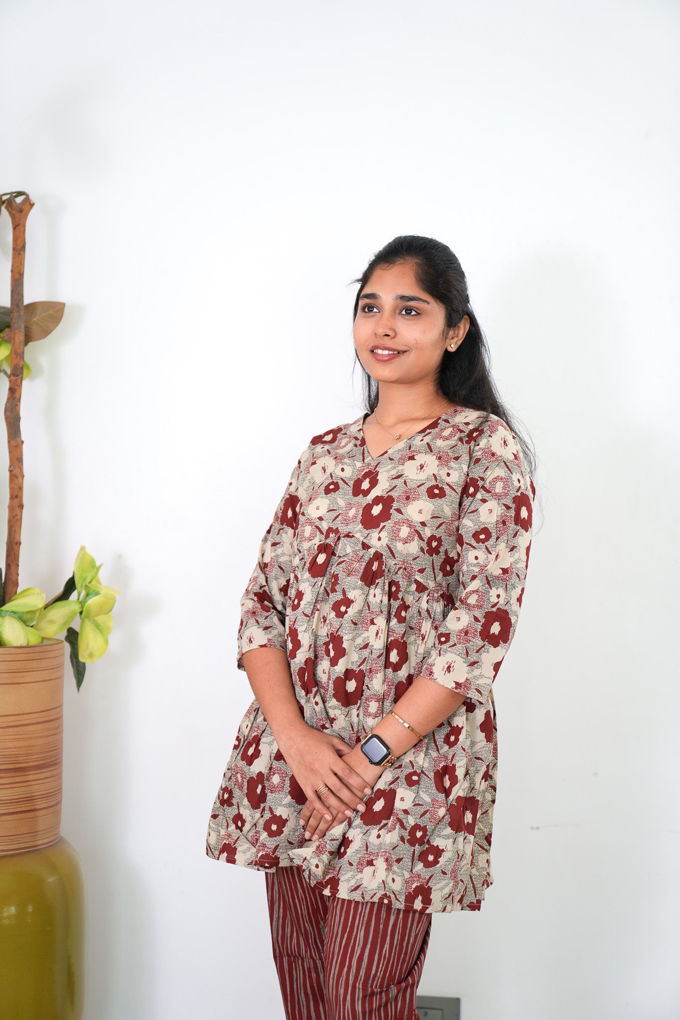 Grey and maroon cotton comfies