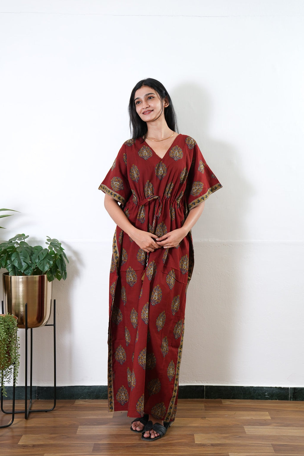 Cherry butta cotton kaftan