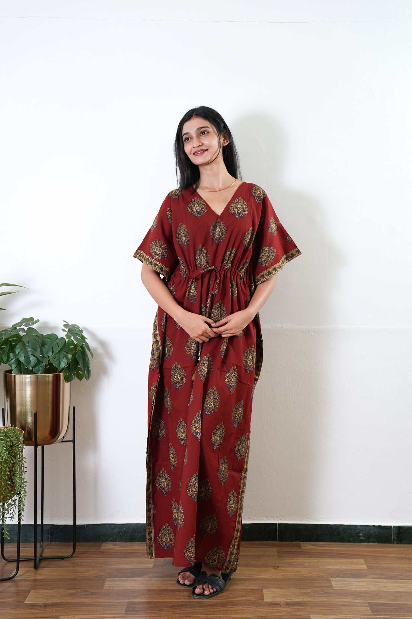 Cherry butta cotton kaftan