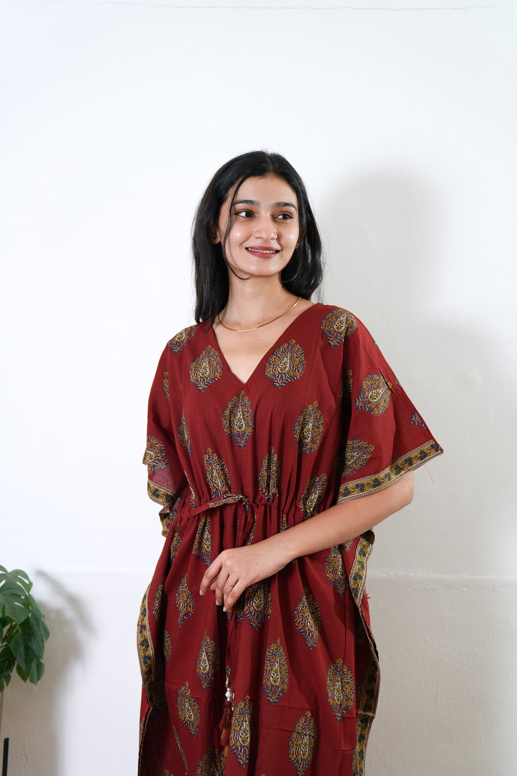 Cherry butta cotton kaftan