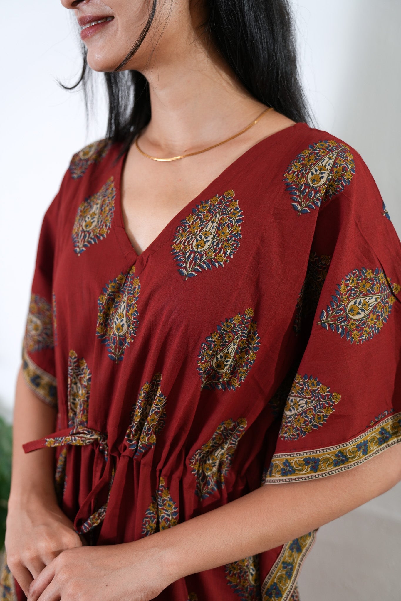Cherry butta cotton kaftan