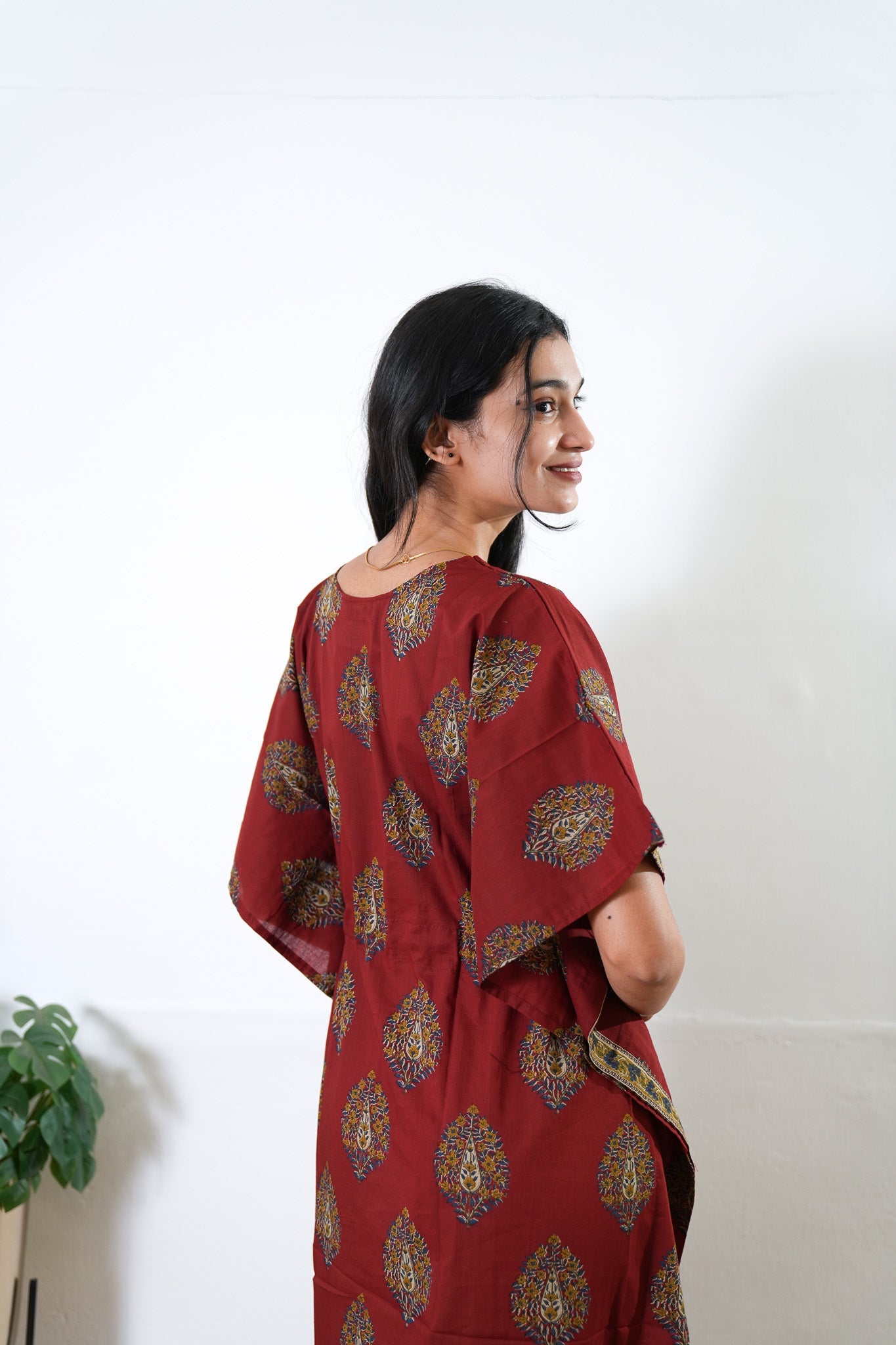 Cherry butta cotton kaftan