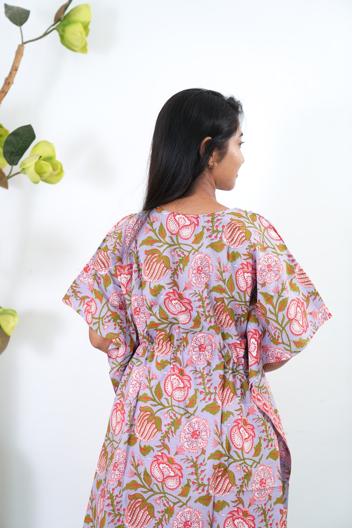 Lavender cotton short kaftan