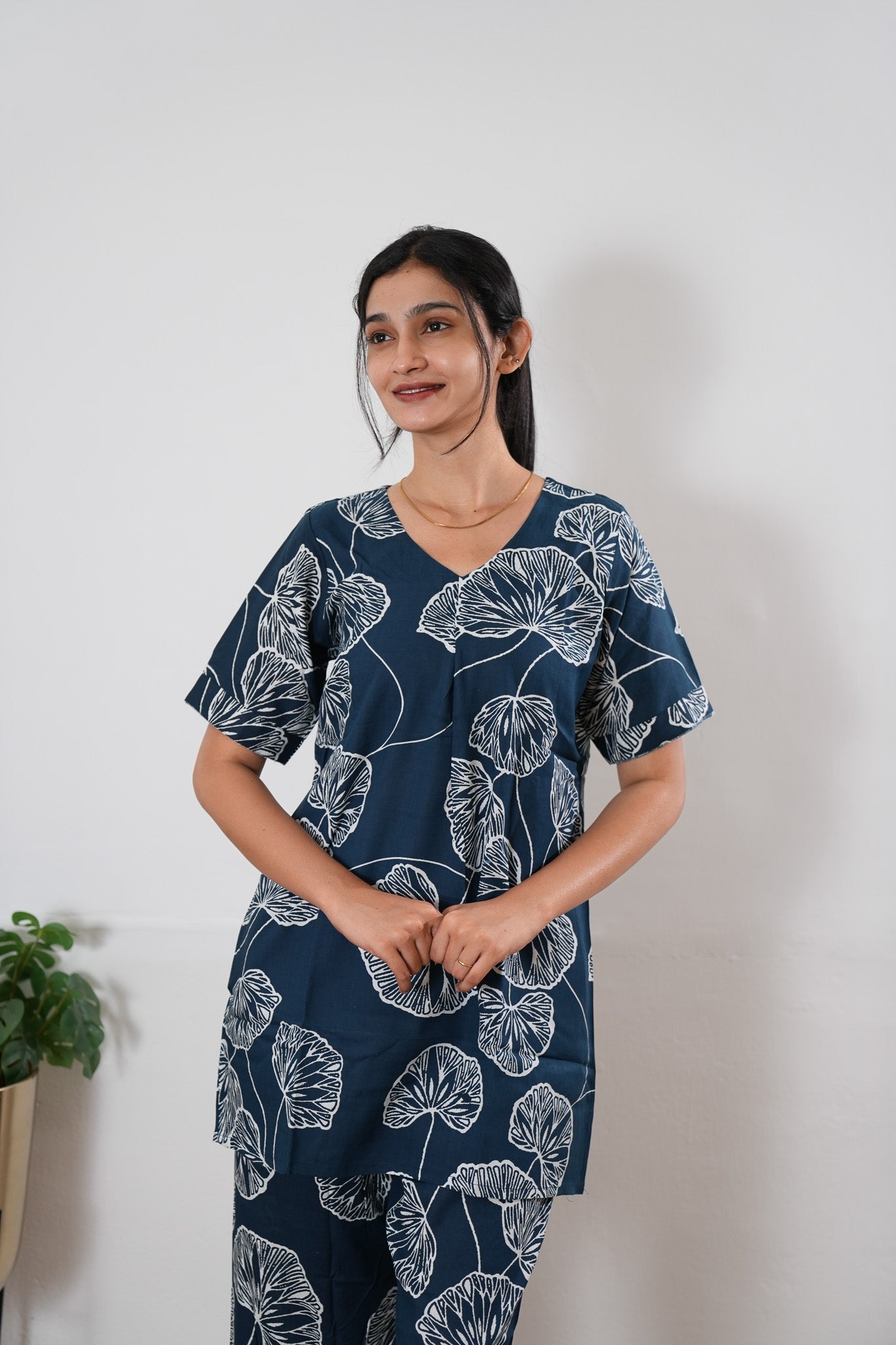 Midnight blue cotton sleep wear