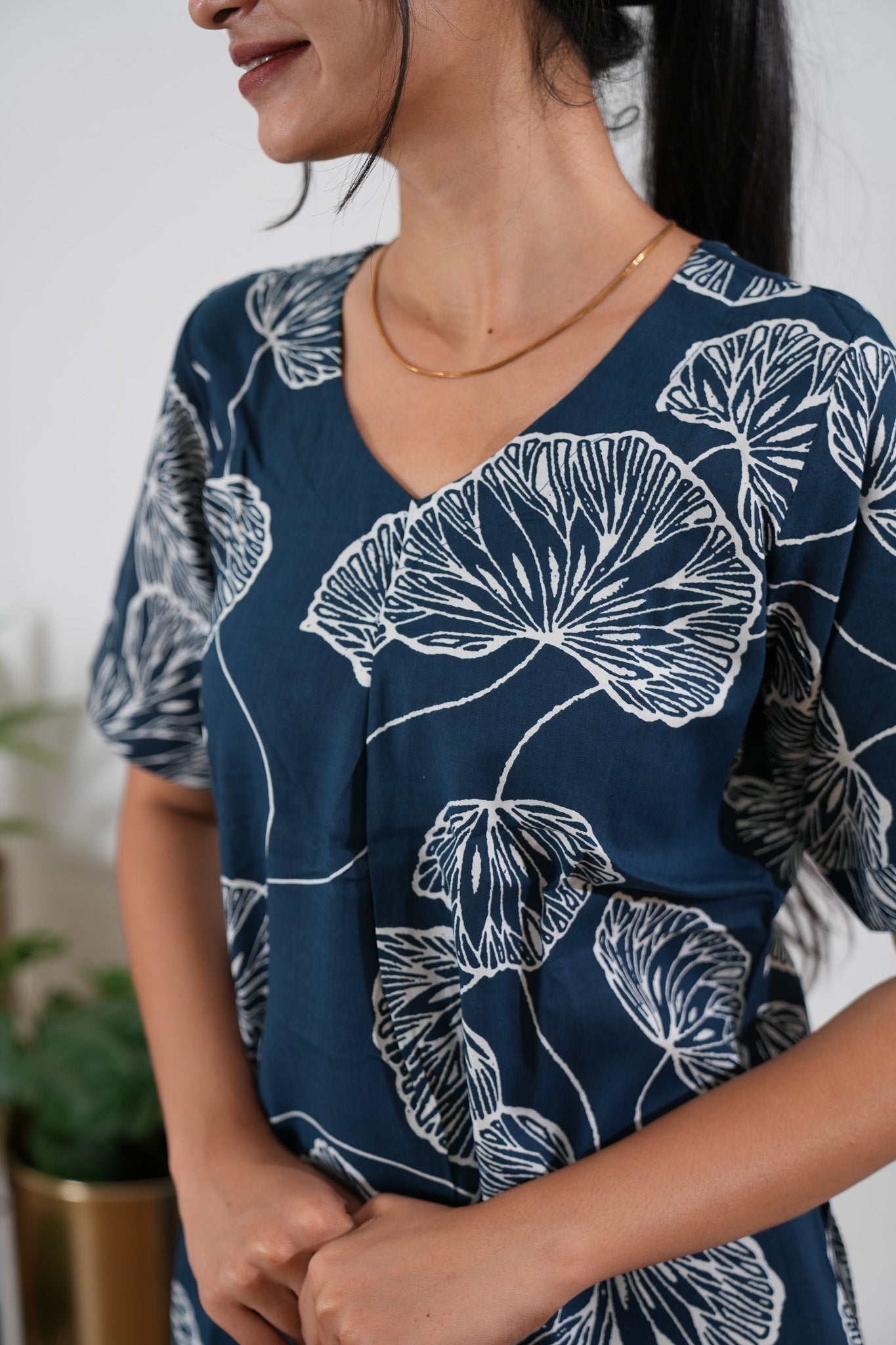 Midnight blue cotton sleep wear