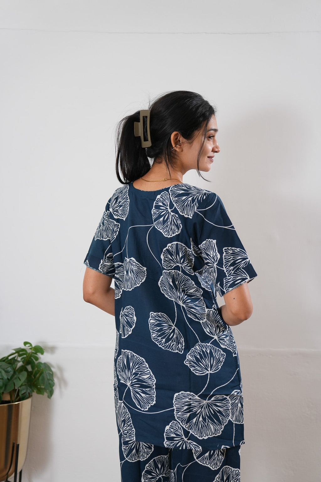 Midnight blue cotton sleep wear