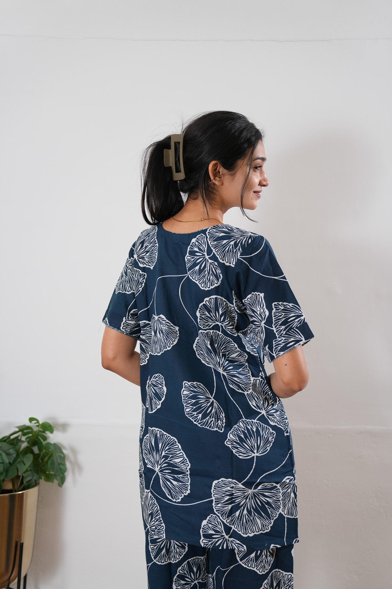 Midnight blue cotton sleep wear