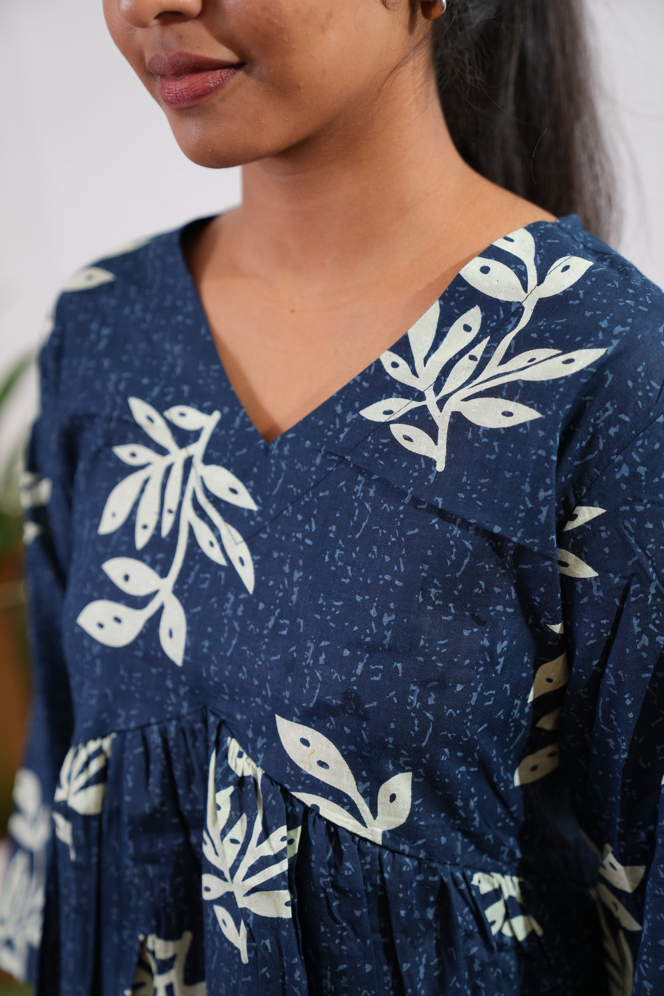 Navy floral cotton comfies