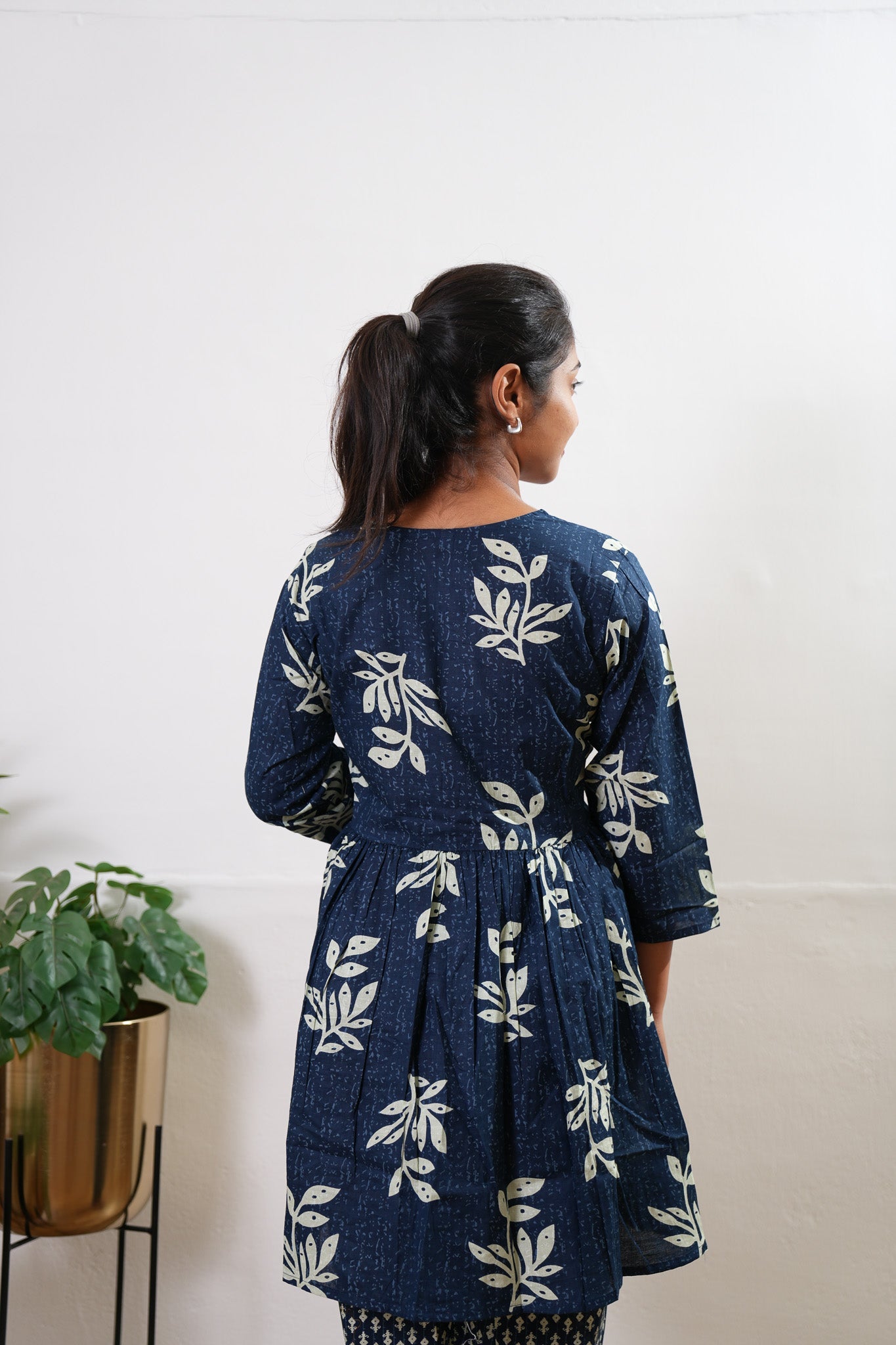 Navy floral cotton comfies