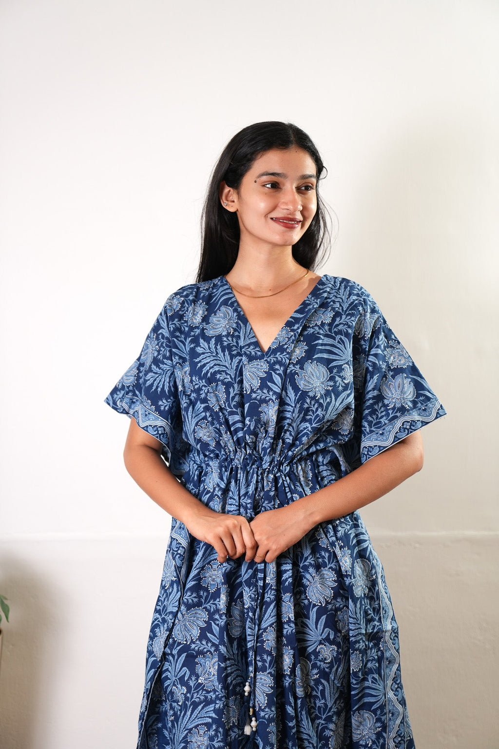 Midnight blue cotton kaftan