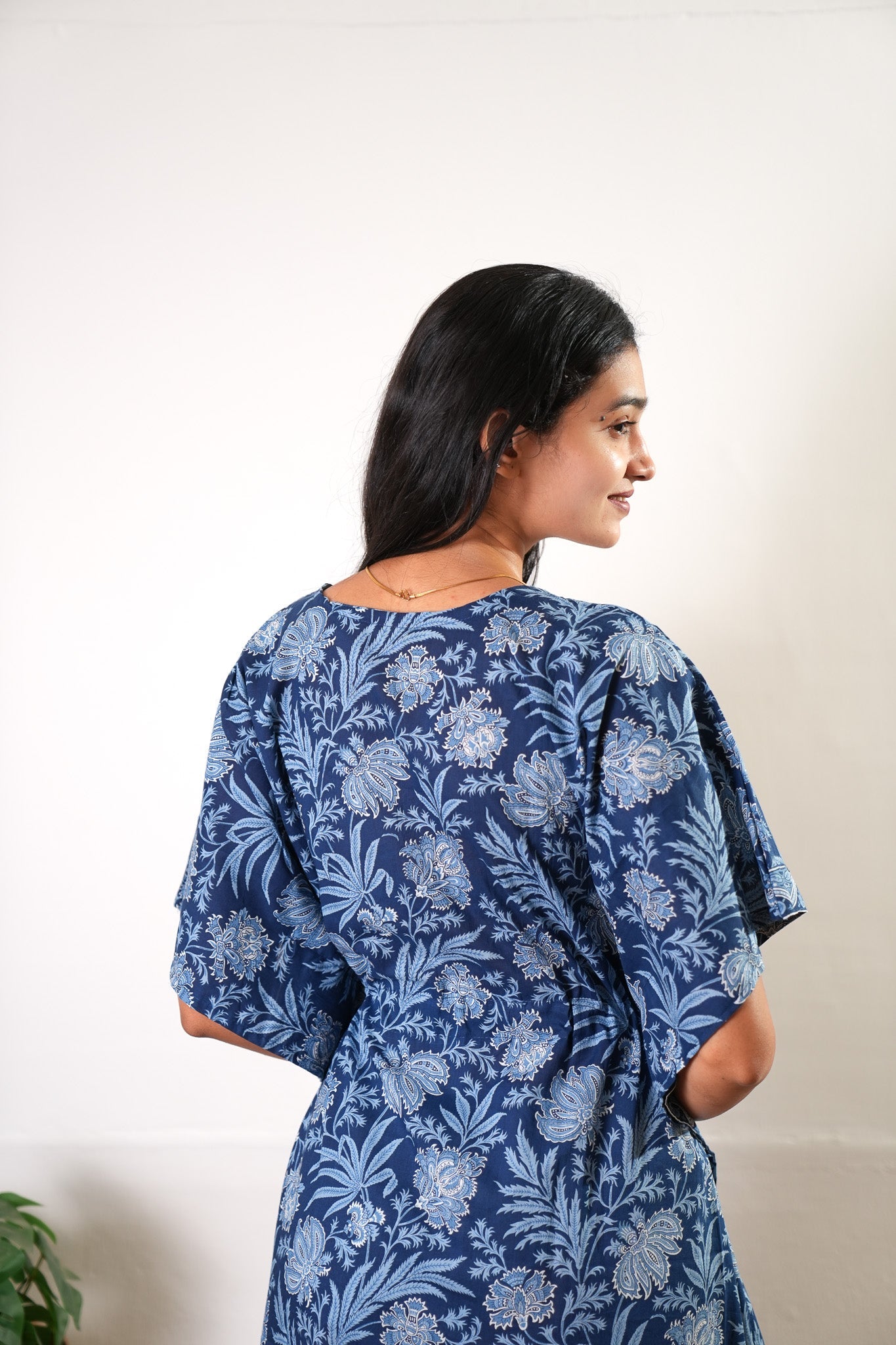 Midnight blue cotton kaftan