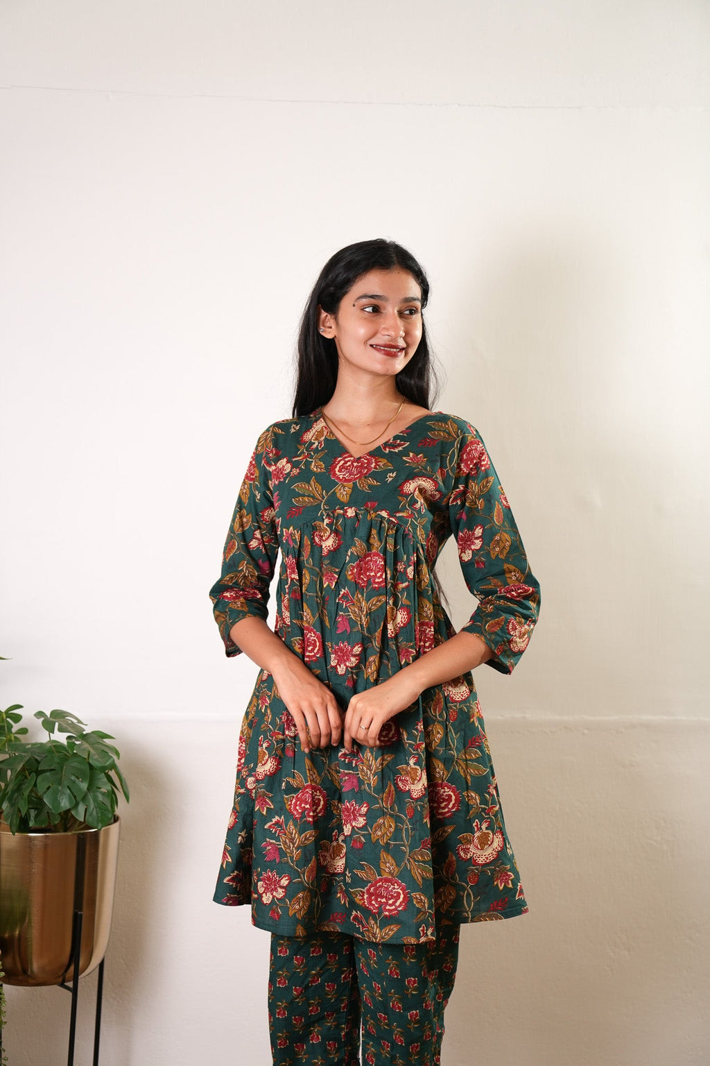 Forest green maternity nursing cotton comfies