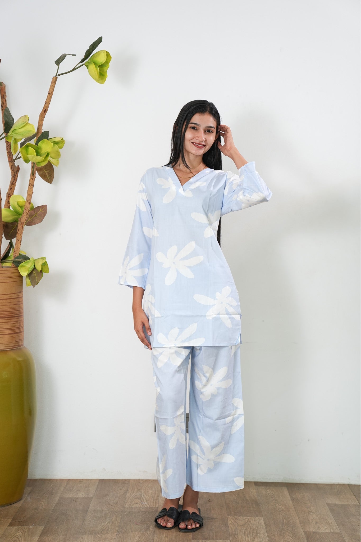 Baby blue viscose co-ord set
