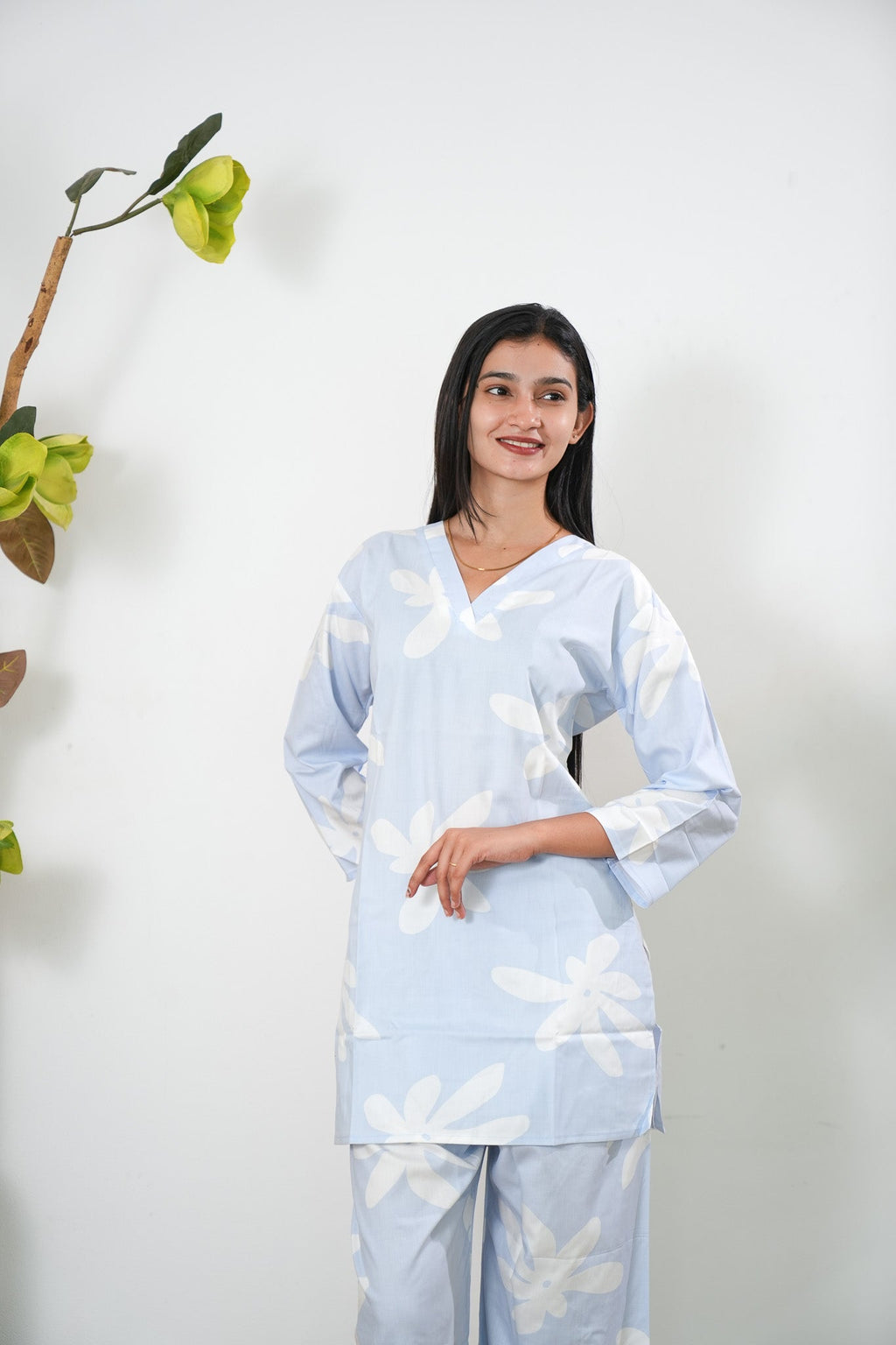 Baby blue viscose co-ord set