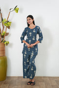Midnight blue katha co-ord set