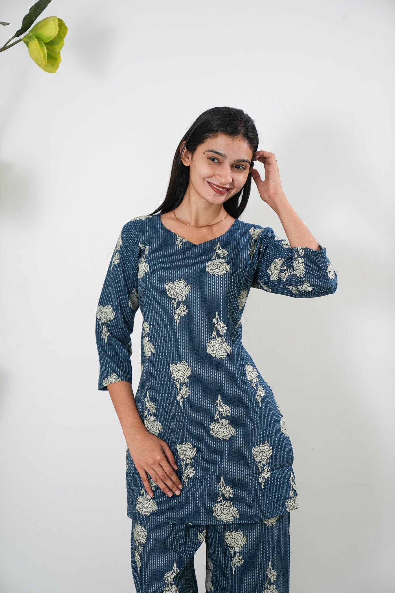 Midnight blue katha co-ord set
