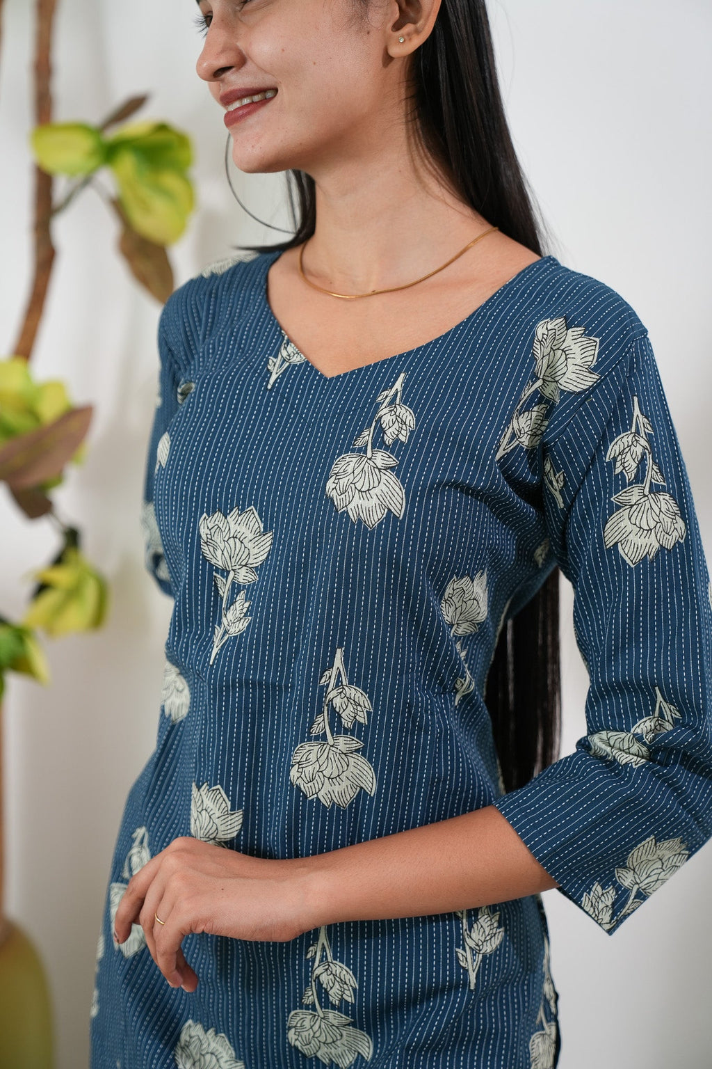 Midnight blue katha co-ord set