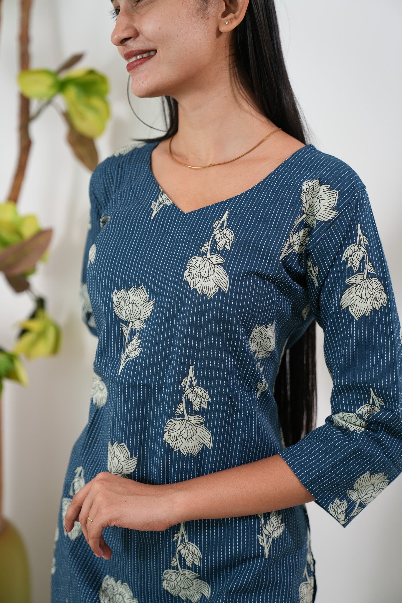 Midnight blue katha co-ord set
