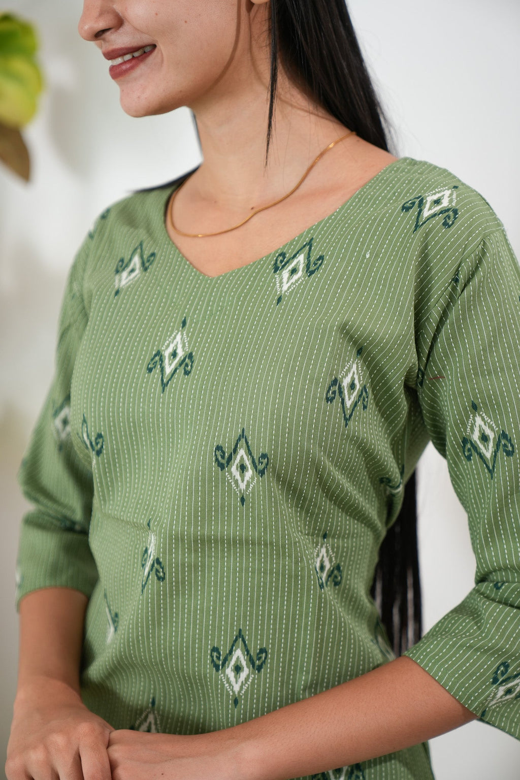 Pista green katha co-ord set