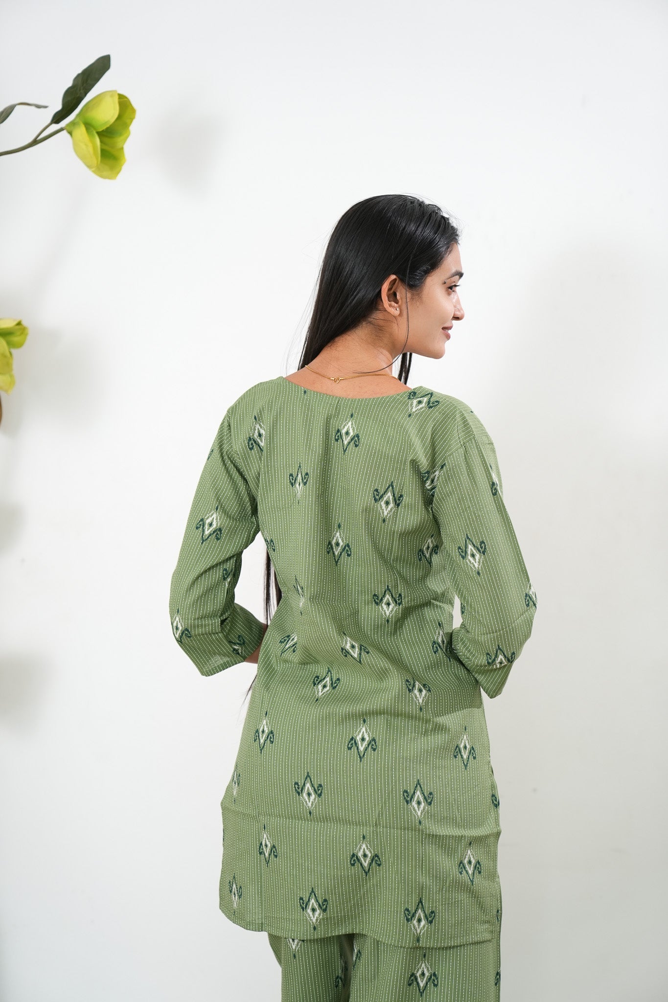 Pista green katha co-ord set