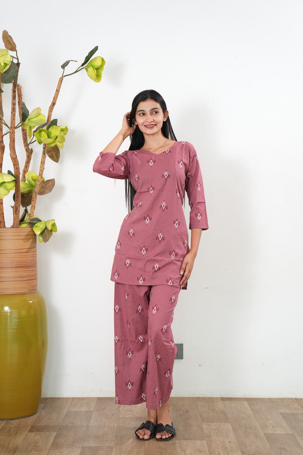 Mauve katha co-ord set