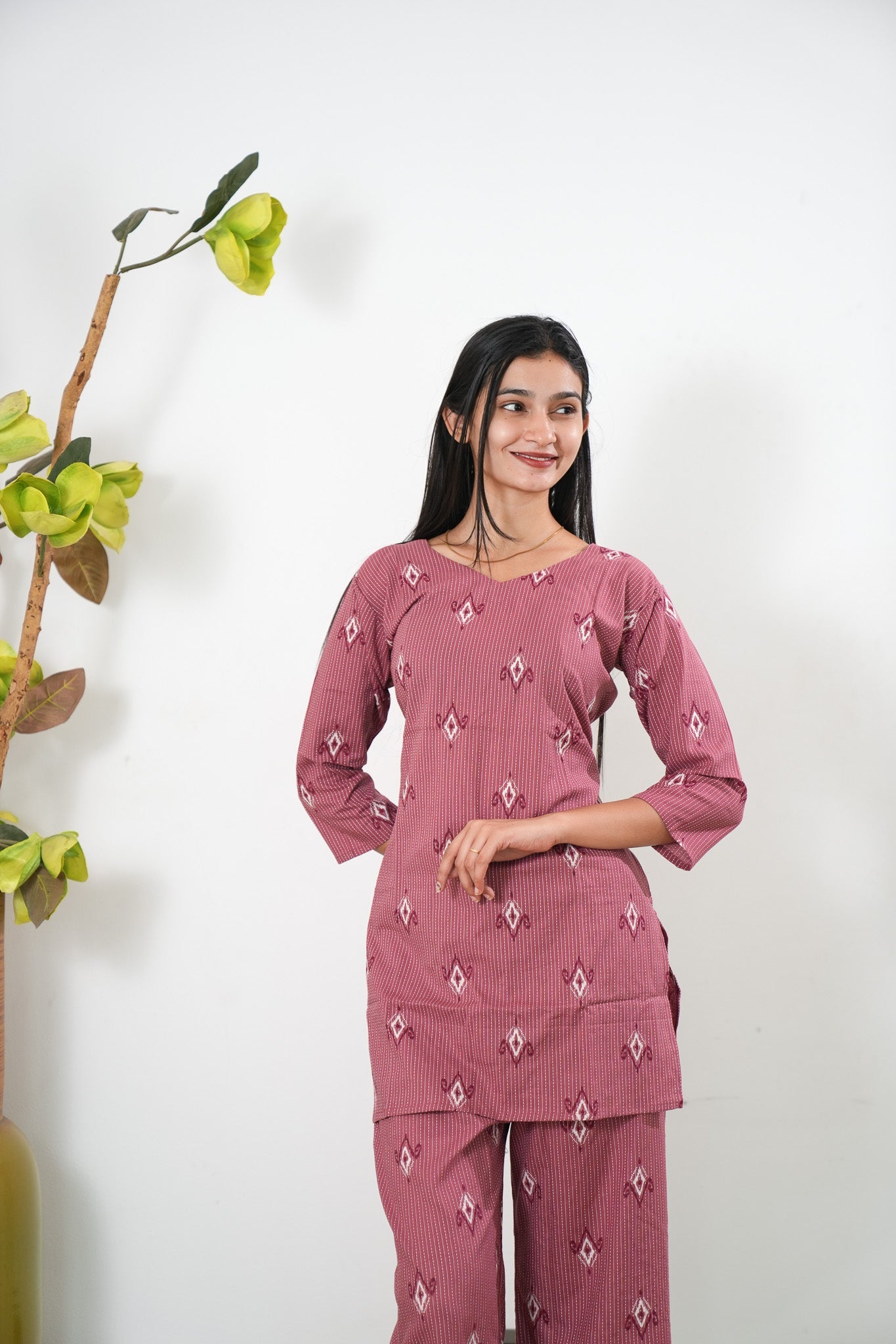 Mauve katha co-ord set