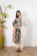 Black chikankari cotton suit set