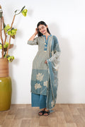Blue stripes cotton suit set