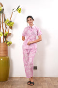 Baby pink pure cotton night suit