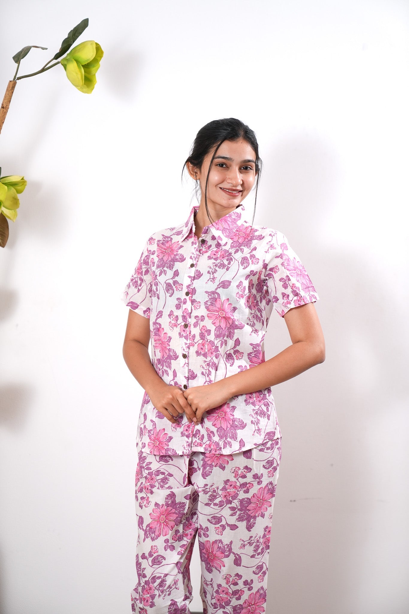 Flora pure cotton night suit