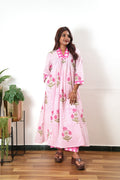 Pink sanganeri hand block cotton co-ords set
