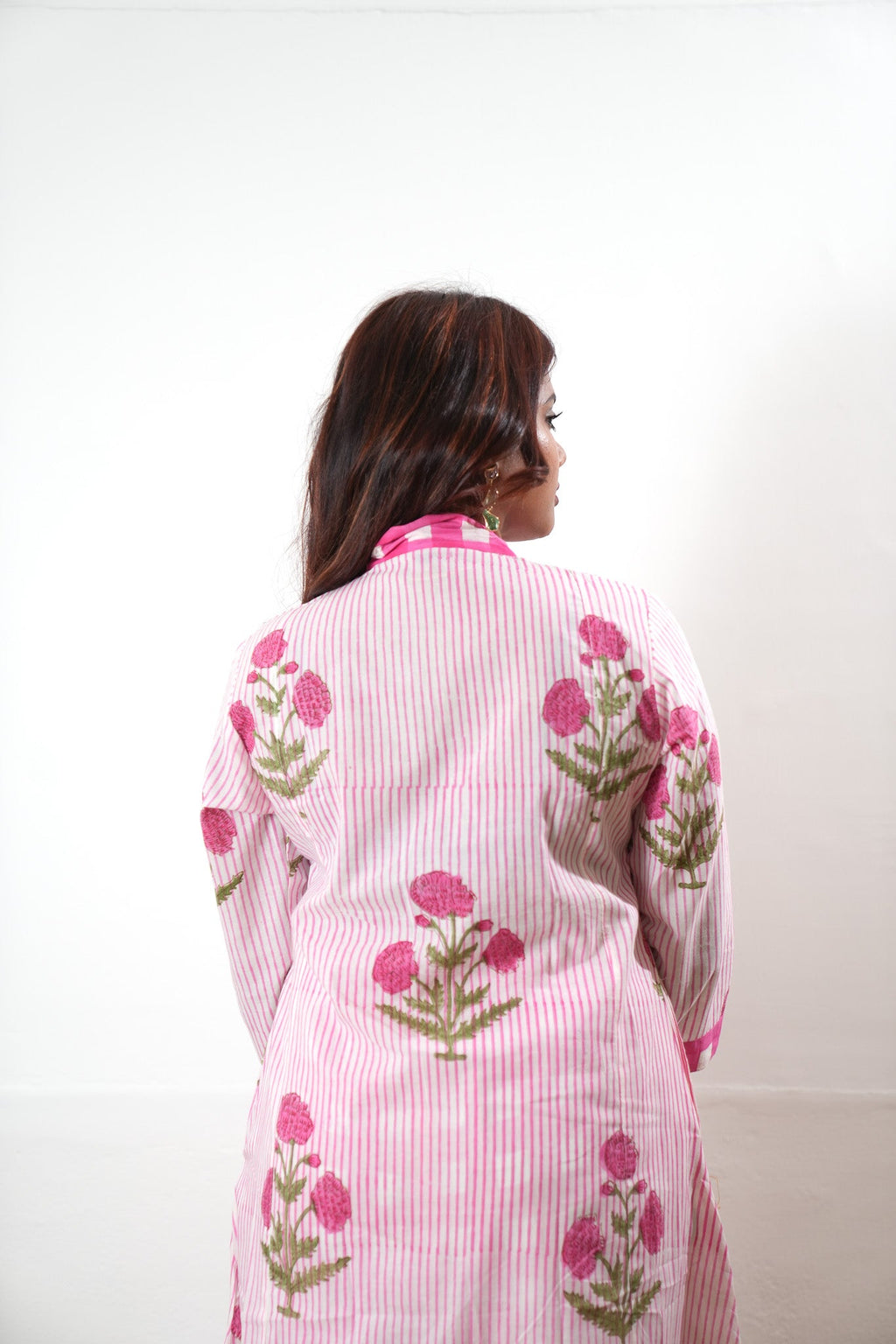 Pink sanganeri hand block cotton co-ords set