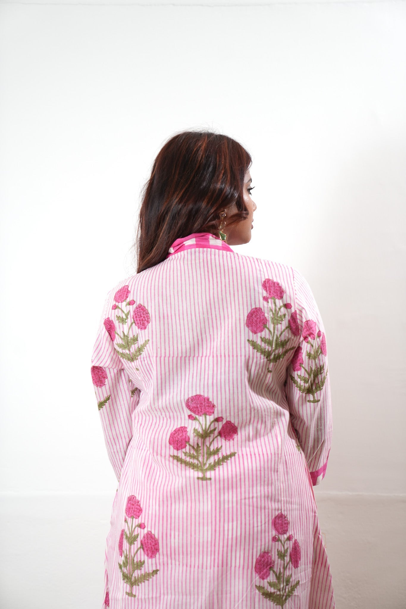 Pink sanganeri hand block cotton co-ords set