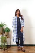 Blue checked linen co-ords set