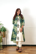 Green floral overcoat cotton co-ords set