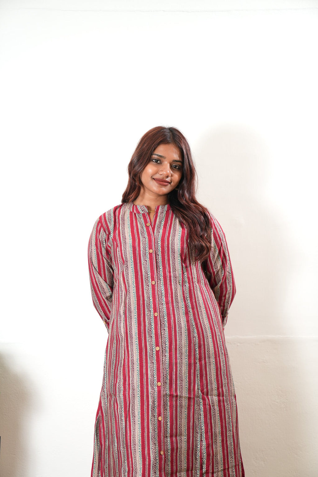 Red muslin kurta