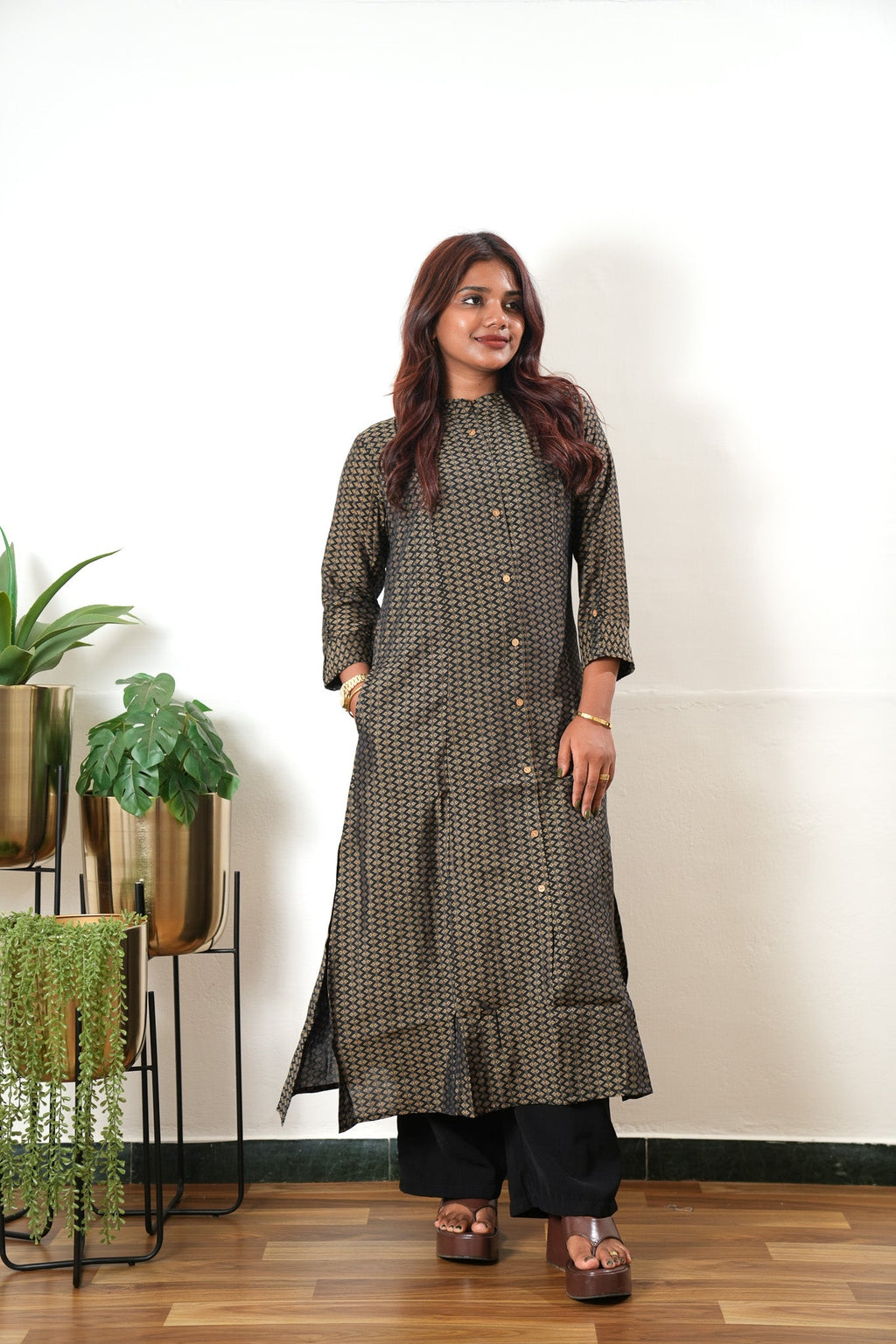 Brown muslin kurta
