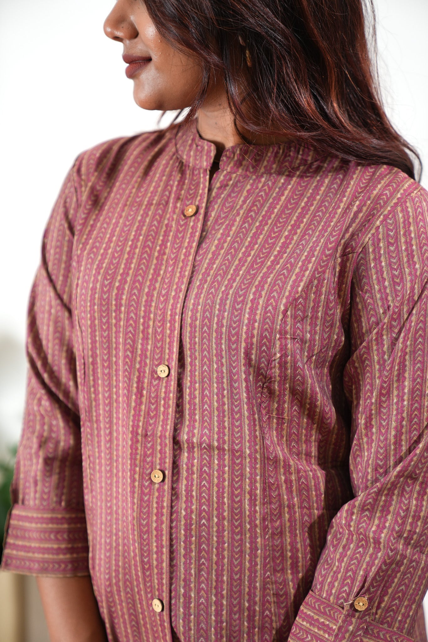Mauve muslin kurta