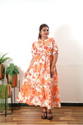 Ivory cotton midi dress