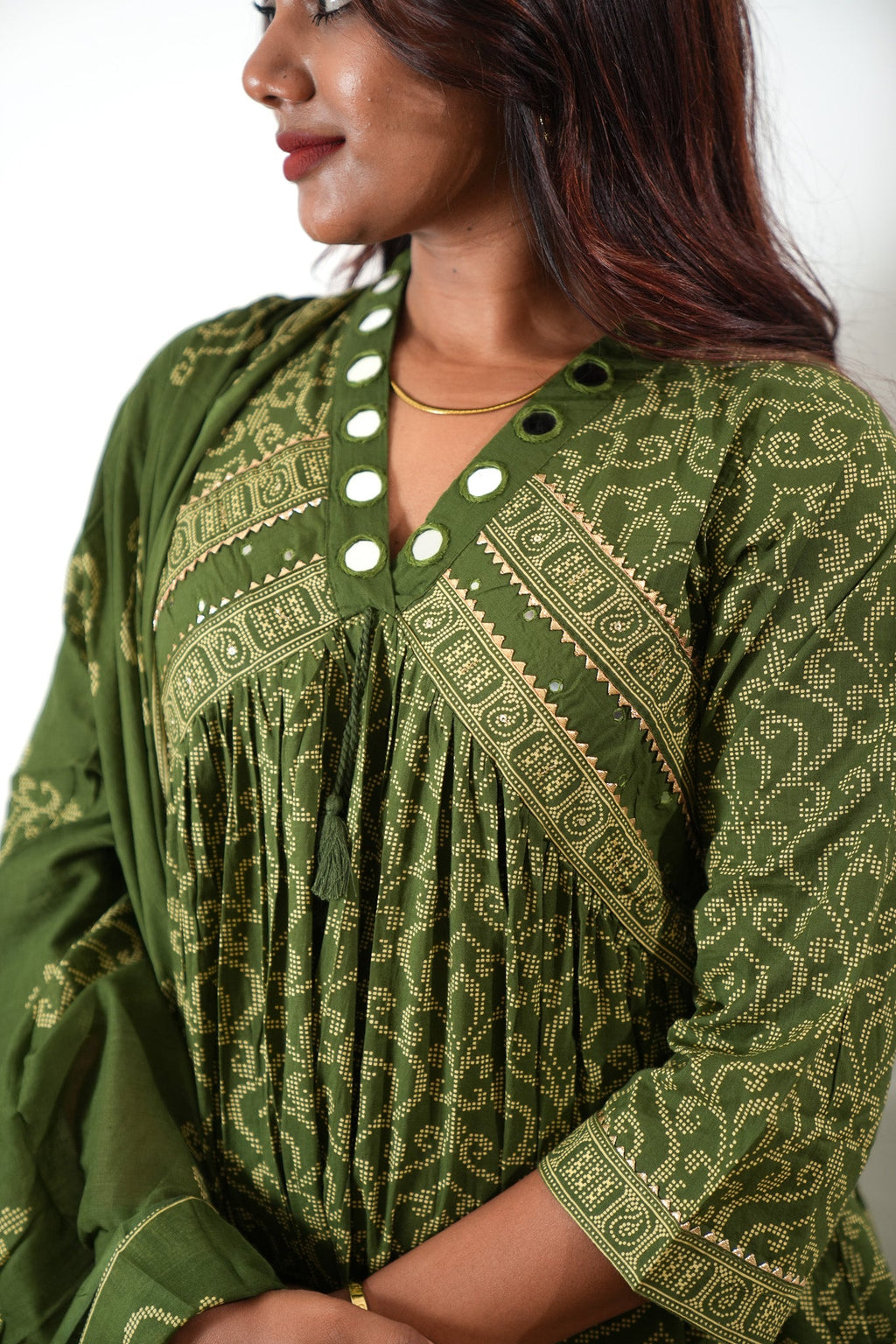 Olive green cotton suit set