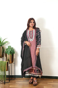 Begum crepe a-line suit set