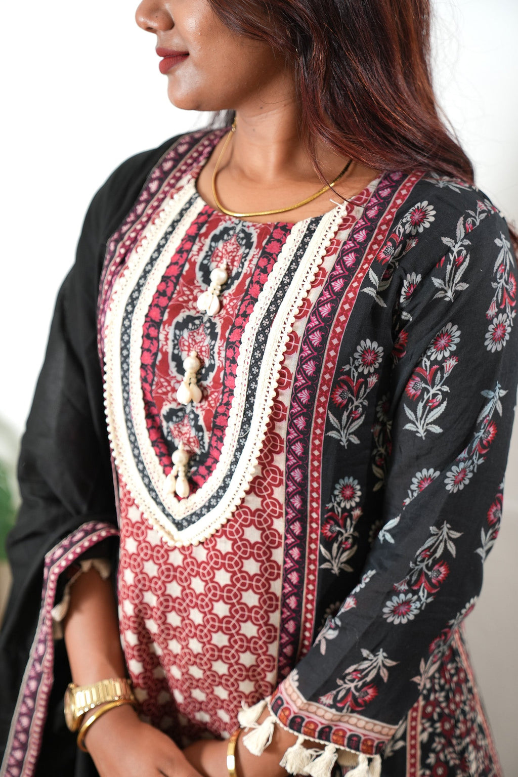 Begum crepe a-line suit set