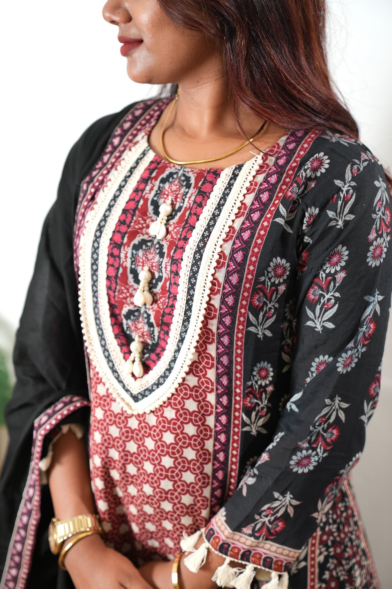 Begum crepe a-line suit set