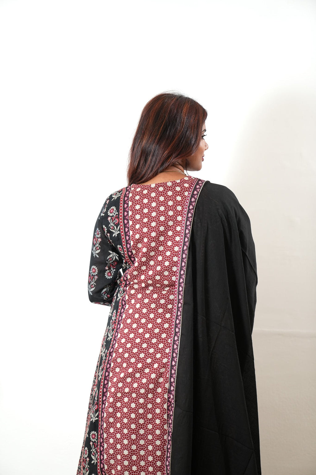 Begum crepe a-line suit set