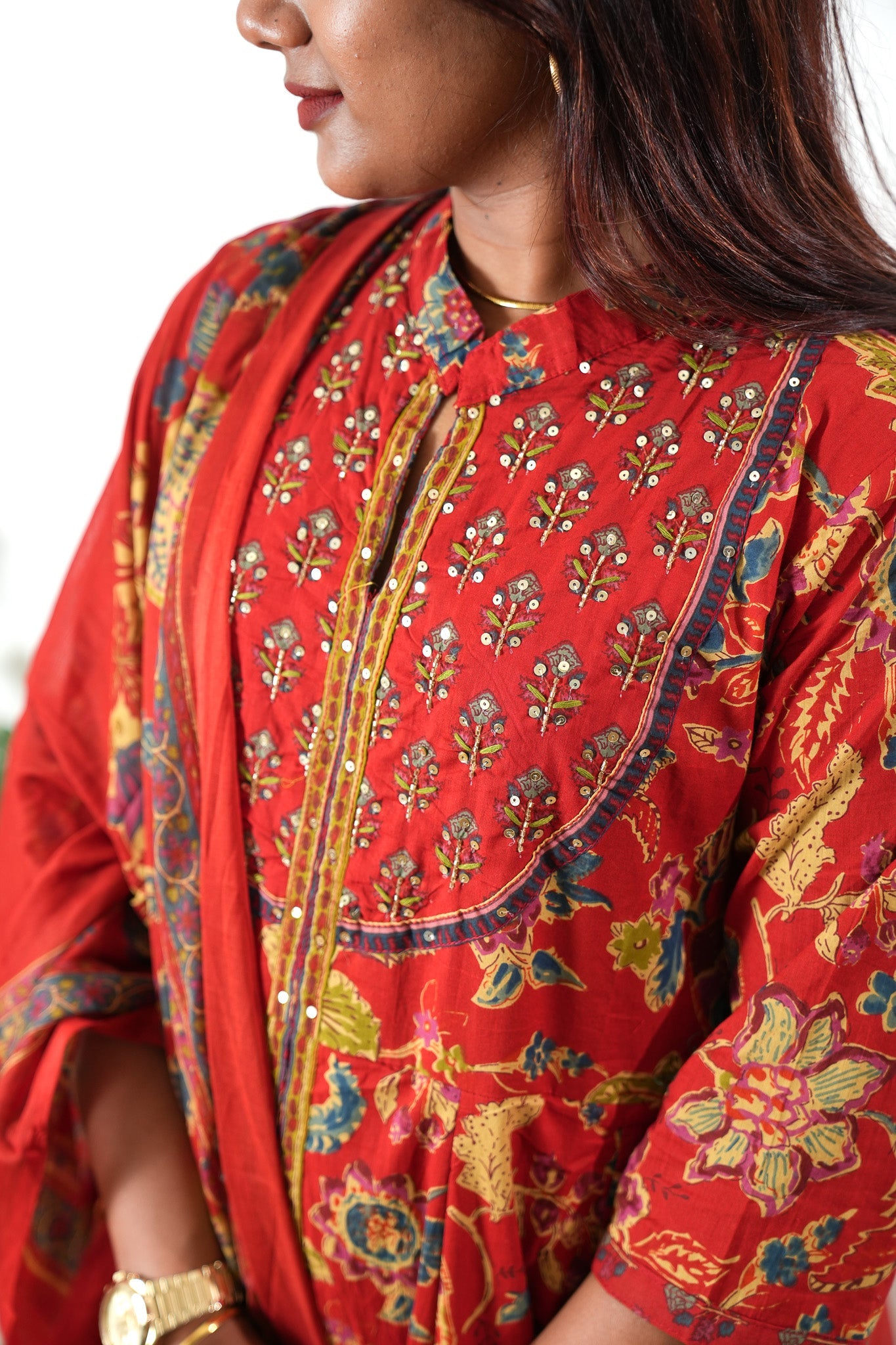 Sindoor cotton suit set