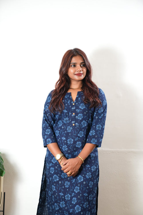 Blue flora cotton co-ords set